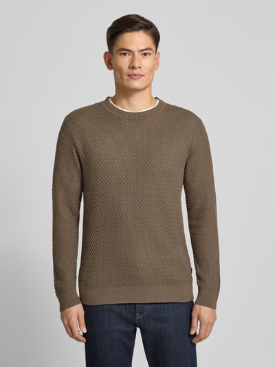 Jack & Jones Premium Strickpullover mit Strukturmuster Modell 'BARKLEY' Taupe 4