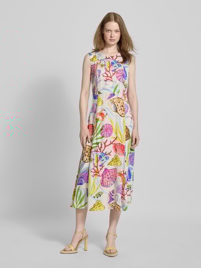 Milano Italy Midi-jurk van pure viscose Offwhite - 1