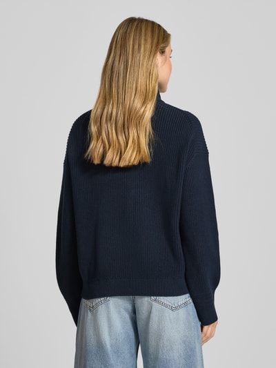 Jake*s Casual Strickpullover mit Troyer-Kragen Dunkelblau 5