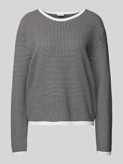 Tom Tailor Regular Fit Strickpullover aus reiner Baumwolle mit Struktur Black 2