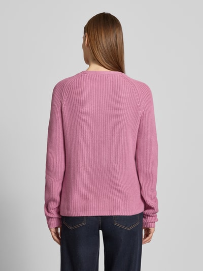 Fynch-Hatton Sweter z dzianiny z prążkowanymi wykończeniami Różowawy 5