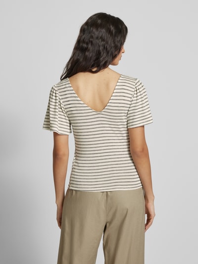 Vero Moda Regular fit T-shirt van viscosemix, model 'GINA' Offwhite - 5