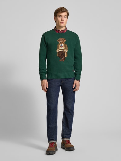 Polo Ralph Lauren Strickpullover aus Wolle-Kaschmir-Mix mit Rundhalsausschnitt Dunkelgruen 1