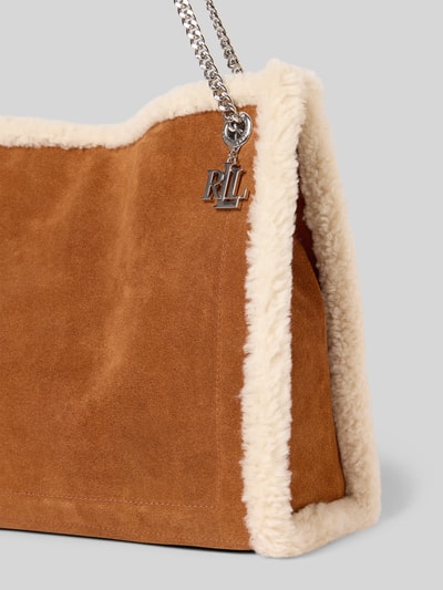 Lauren Ralph Lauren Torebka z futerkiem i aplikacją z logo Koniakowy 3