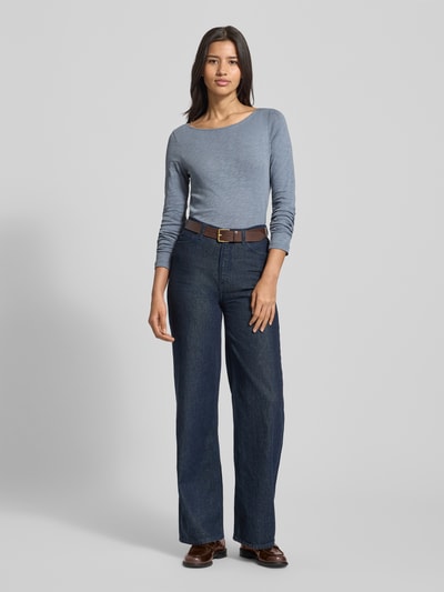 Marc O'Polo Slim Fit Langarmshirt aus reiner Baumwolle Rauchblau 1