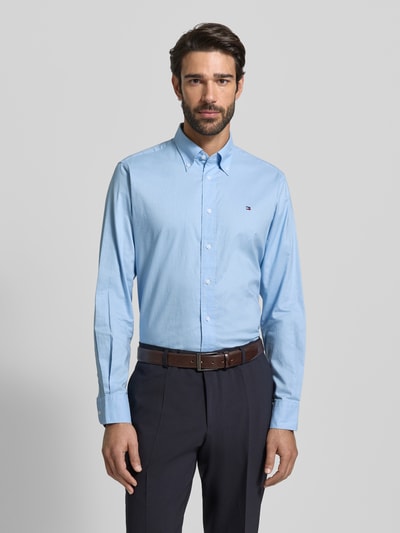 Tommy Hilfiger Regular fit zakelijk overhemd van puur katoen Bleu - 4