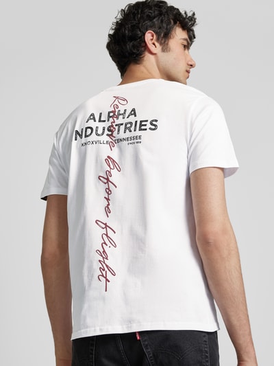 Alpha Industries T-shirt met logoprint Wit - 3