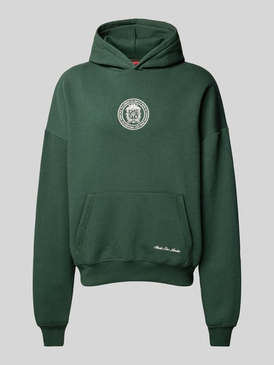 PROHIBITED Hoodie mit Label-Stitching Modell 'Camden' Dunkelgruen 2