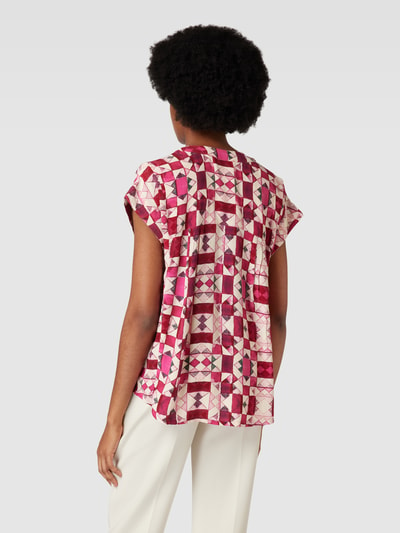 Esprit Blouseshirt van viscose met all-over motief Fuchsia - 5