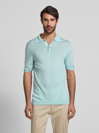 MAERZ Muenchen Regular fit poloshirt met ribboorden Mintgroen - 4