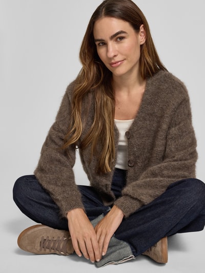 Gestuz Kurtka z dzianiny z listwą guzikową model ‘debbie’ Średniobrązowy 3