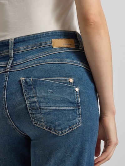 GANG Wide fit jeans met labelpatch, model 'AMELIE WIDE' Donkerblauw - 3