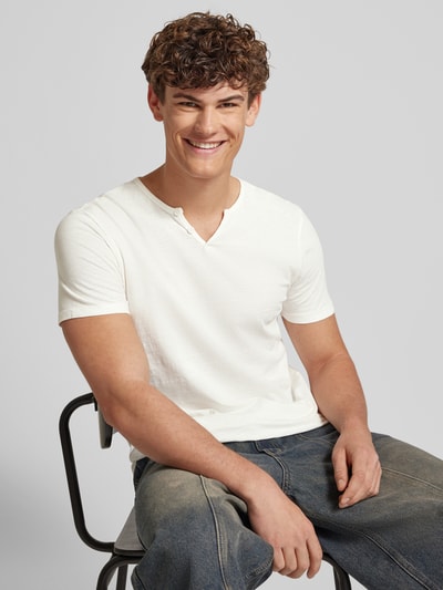 Blend T-shirt z dekoltem serafino Biały 3