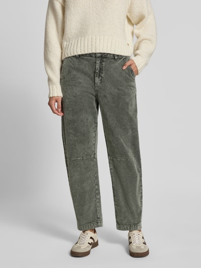Buena Vista Barrel fit corduroy broek met steekzakken Donkergroen - 4