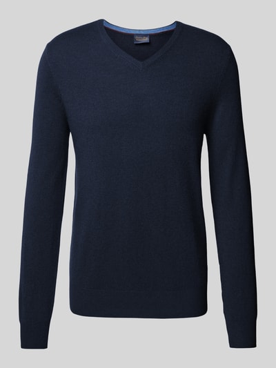 Christian Berg Men Gebreide pullover met ribboorden Marineblauw - 1