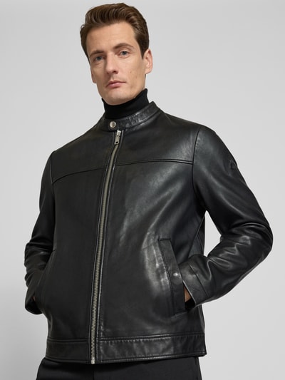 Marc O'Polo Regular Fit Lederjacke mit Baumwoll-Anteil Black 3