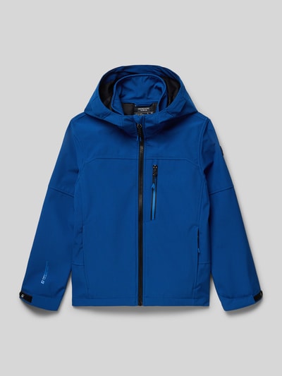 Produktfoto, Regular Fit Jacke mit Napoleontasche von Killtec in Blau mit Stehkragen, Kapuze, Reißverschluss und Eingrifftaschen.