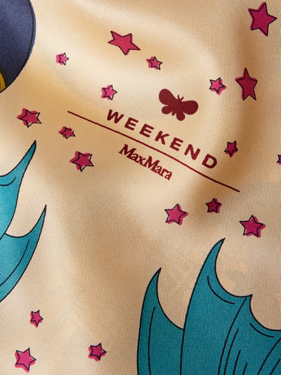 Weekend Max Mara Zijden sjaal met all-over motief, model 'UBERTA' Petrol - 2