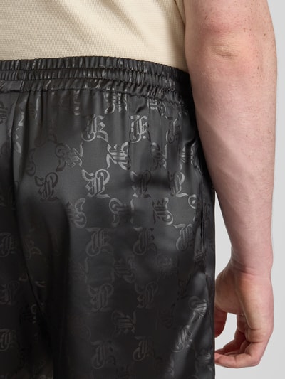KARL KANI Relaxed Fit Shorts mit Allover-Logo-Print Modell 'Signature' Black 3
