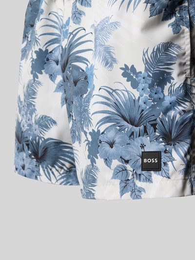 BOSS Regular Fit Badeshorts mit Mesheinsatz Hellblau 2