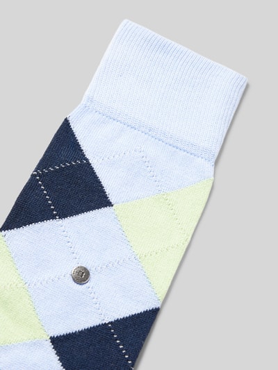 Burlington Socken mit Label-Applikation Modell 'MANCHESTER' Bleu 2