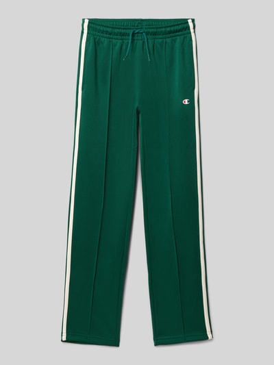 CHAMPION Spodnie dresowe o kroju straight fit z logo Ciemnozielony 1