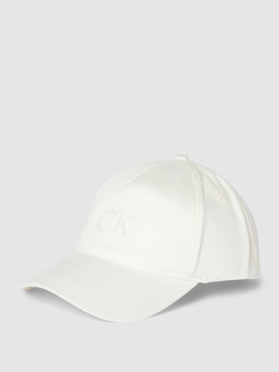 CK Calvin Klein Czapka z daszkiem z detalem z logo Złamany biały 1