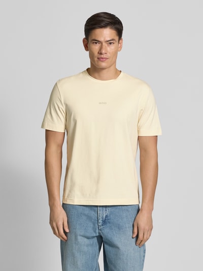 BOSS Orange Regular Fit T-Shirt aus Baumwoll-Mix Ecru 4
