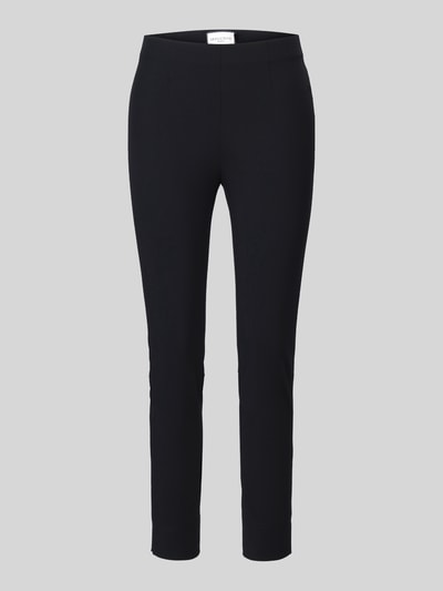 Productfoto, zwarte regular fit smalle broek met katoen van model 'SABRINA' van SEDUCTIVE, dames broek, gladde stof, effen kleur
