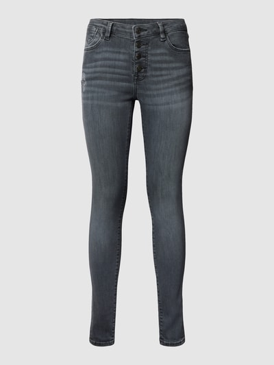 Esprit Jeansy o kroju skinny fit z efektem znoszenia Ciemnoszary 2