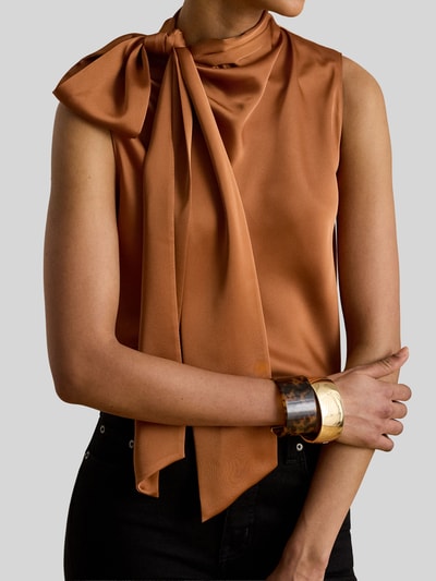 Lauren Ralph Lauren top o kroju regular fit z kokardą Terakotowy 3