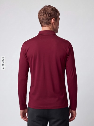 BOSS Green Poloshirt mit Logo-Patch Modell 'Pirol' Bordeaux 5