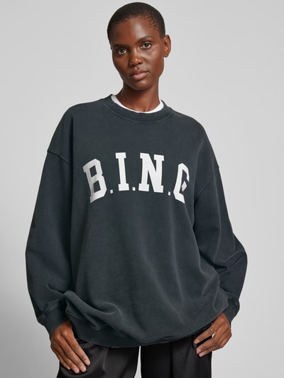 Anine Bing Oversized Sweatshirt mit Label-Print Dunkelgrau 3