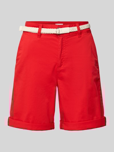 s.Oliver RED LABEL Regular fit korte chino met gevlochten riem Rood - 2