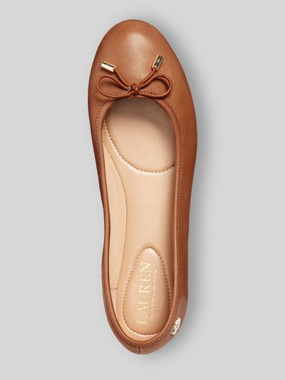 Lauren Ralph Lauren Ballerina aus echtem Leder Modell 'JAYNA' Cognac 3