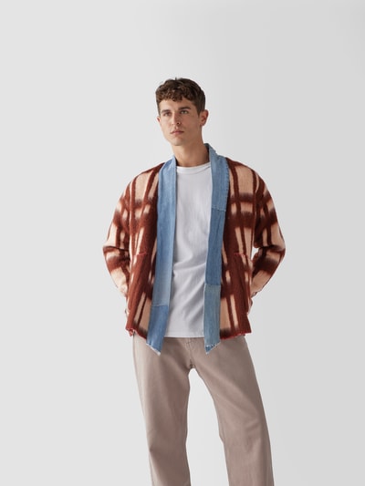 Greg Lauren Strickjacke im Patchwork-Look Sand 4