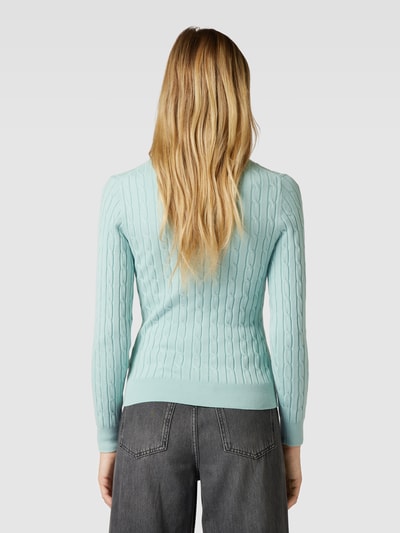 Gant Strickpullover mit Zopfmuster Aqua 5