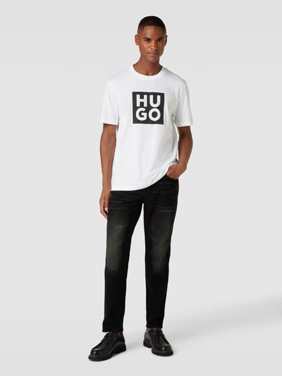 HUGO T-Shirt mit Label-Print Modell 'Daltor' Weiss 1