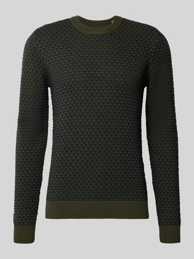 Blend Gebreide pullover met ronde hals, model 'DONG' Olijfgroen - 2
