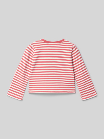 Produktfoto, Longsleeve mit Motiv-Druck Modell 'PDDECK' von Mango, kinder, Reine Baumwolle, Regular-Fit, rosa-weiß gestreift, Rundhalsausschnitt, Rückenlänge 35 cm bei Größe 116.
