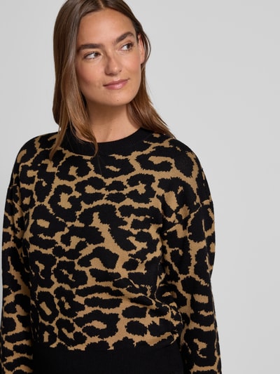 Vero Moda Regular Fit Strickpullover aus Viskose-Mix Modell 'SILJEANIMAL' Camel 3