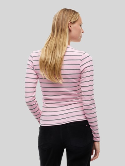 Tommy Jeans Slim Fit Langarmshirt aus Baumwoll-Mix Rosa 5