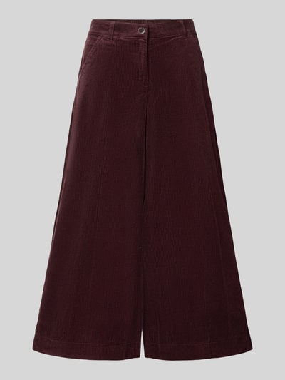 Produktfoto, Weite Hose aus reiner Baumwolle Modell 'MELLI S' von Brax in Dunkelrot mit breiten Beinen und feiner Cord-Textur, Damen Weite Hose von Brax
