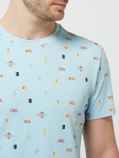 A Fish Named Fred T-shirt met all-over motief Lichtblauw - 3