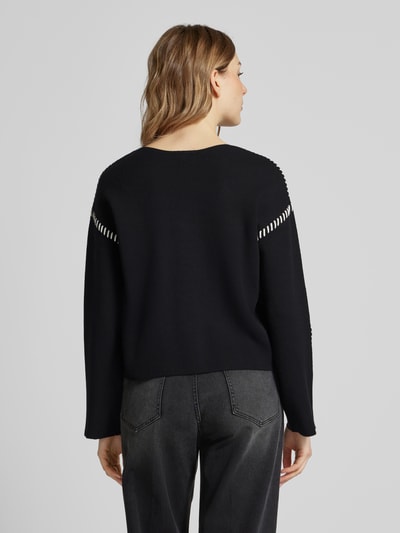 YAS Gebreide pullover met ronde hals, model 'STITCHA' Zwart - 5