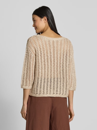 s.Oliver BLACK LABEL Relaxed Fit Strickpullover mit Paillettenbesatz Beige 5