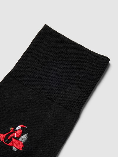 Falke Socken mit Motiv-Stitching Modell 'Airport Driving Santa' Black 2