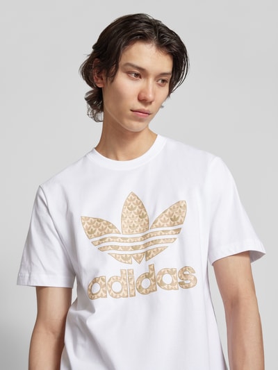 adidas Originals T Shirt mit Label Print weiss online kaufen