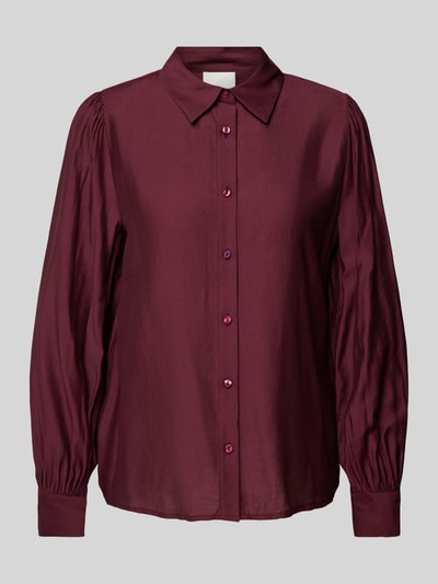 ICHI Regular fit blouse met platte kraag, model 'KARLANI' Bordeaux - 2