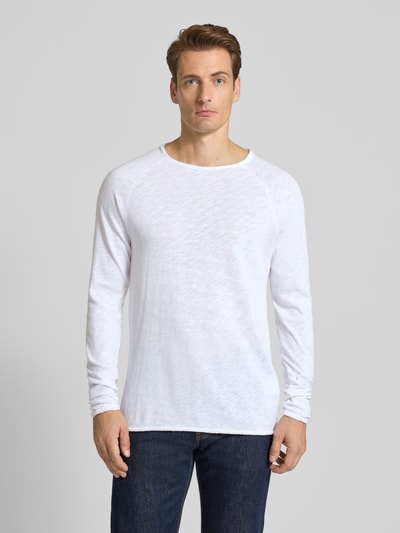 American Vintage Shirt met lange mouwen en ronde hals, model 'SONOMA' Wit - 4